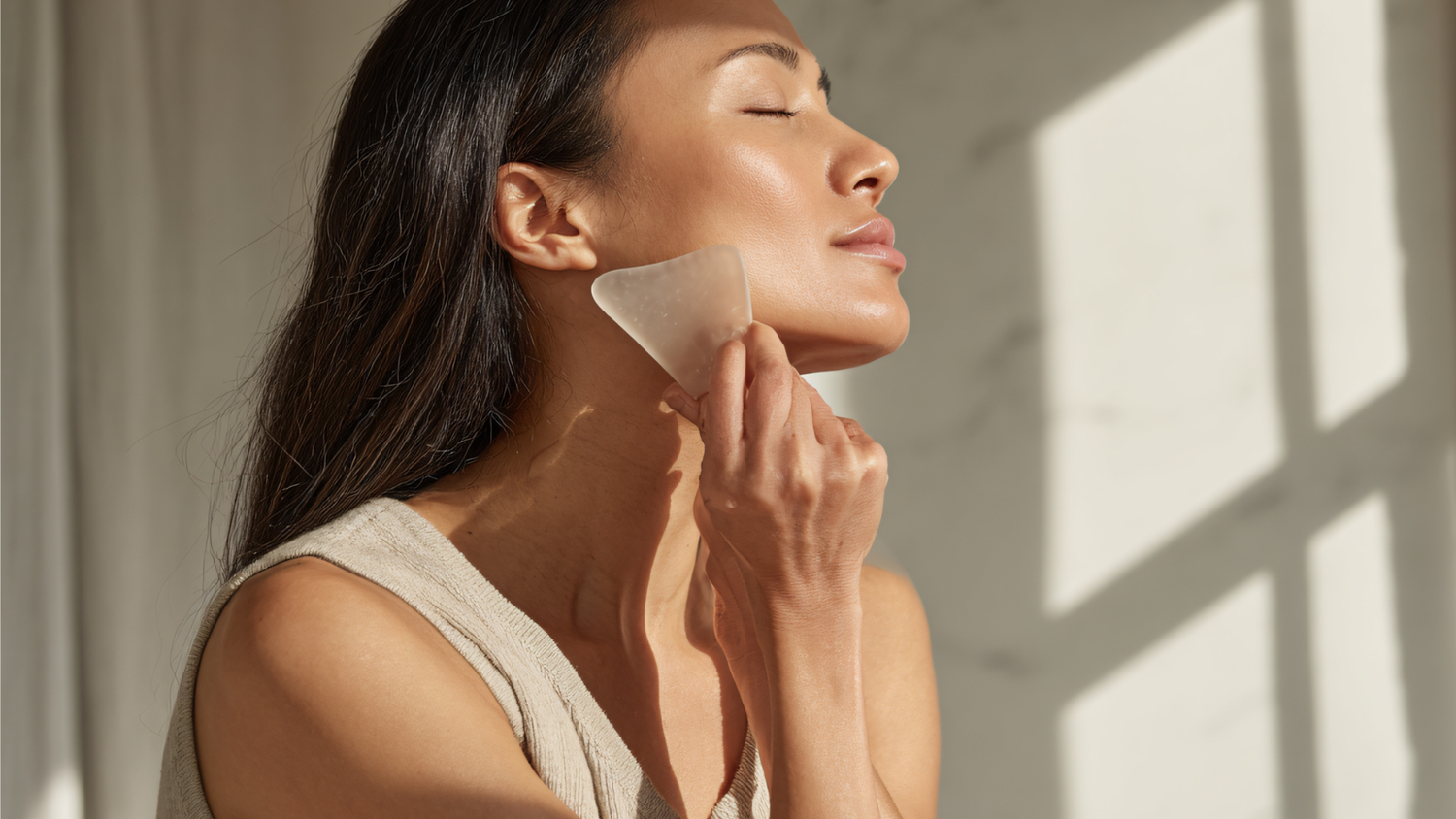 A woman relaxing in soft light at Le Skin Aesthetics